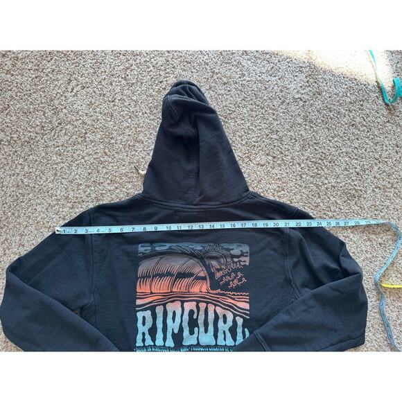 RIP CURL mens Sweatshirt size Small, black with colorful design - Picture 5 of 9